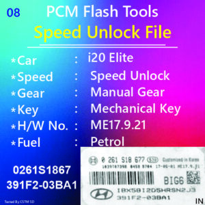 8-i20 Elite Petrol Speed Unlock File ME17.9.21 0261S18677 Manual Gear Key Start BIG6 391F2-03BA1