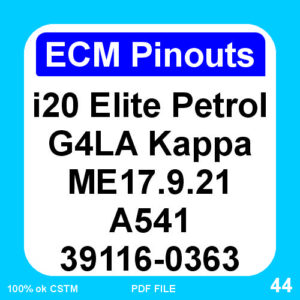 ECM Pinouts i20 Elite G4LA Kappa 1.2L MPI Petrol Key Start Manual Gear Me17.9.21 A541 39116-0363