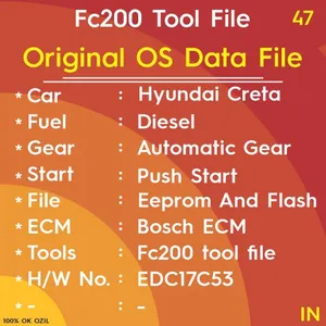 Hyundai Creta Original OS Data Diesel Automatic Gear Push Start EDC17C53 FC200 Tools File Bosch ECM