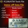 Immo off Data File Skoda Laura Diesel EDC17C46 03L906018EH TC1767 1039S41772 1235 0777 KTMFC200 Tool File