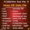 Immo Off Data Hyundai i20 Petrol Automatic Gear Mechanical Key Start MEG17.9.12 Part No 39125-2B125 Kefico EG30 KT200 tool file Processor TC1762
