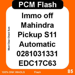 Immo Off Mahindra Pickup S11 Automatic EDC17C63 IMMO OFF PCM Flash Tool
