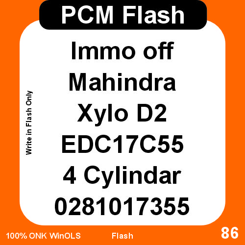 Immo Off Xylo D2 EDC17C55 4 Cylindar 0281017355 Pcm Flash