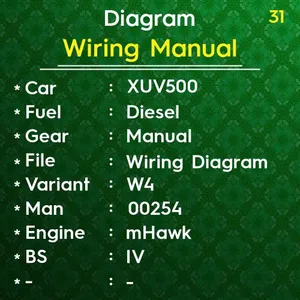 Mahindra XUV500 W4 Wiring Manual Diagram Diesel BS4