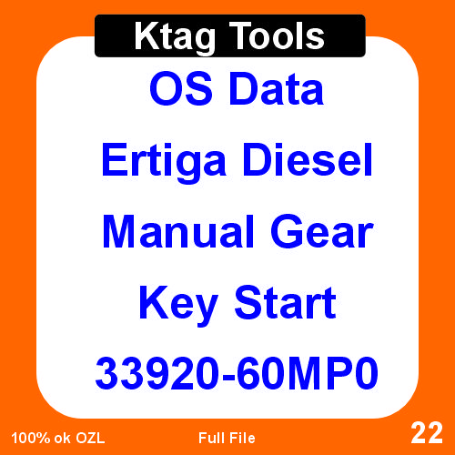 OS Data Ertiga Diesel Manual Transmission Mechanical Key Start Ktag tool 33920-60MP0