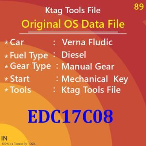 OS Data Verna Fludic Diesel EDC17C08 Mechanical Key Manual Transmission Ktag Tools File