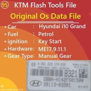 Original OS Data File i10 GRAND Petrol MANUAL GEAR KEY START ME17.9.11.1 NUTRAL 0261S19174 39113-03201 B321 ktm tools file