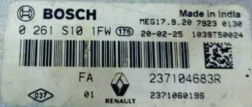 Renault Kwid Automatic Petrol MEG17.9.20 Read And Write Ecm Connection Pinout