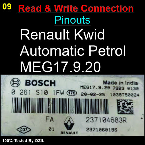 Renault Kwid Automatic Petrol MEG17.9.20 Read And Write Ecm Connection Pinout