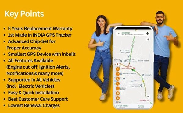 SeTrack GPS Tracker Device with Android and iOS Mobile App with Engine Lock and Anti Theft Alarm for Car, Bike, Truck and Bus