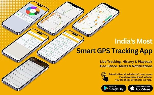 SeTrack GPS Tracker Device with Android and iOS Mobile App with Engine Lock and Anti Theft Alarm for Car, Bike, Truck and Bus