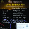Speed Lock 80 Mahindra Imperio Diesel Manual Gear Key Start EDC17C55 4CYL 0281017355 Ktag Tools File