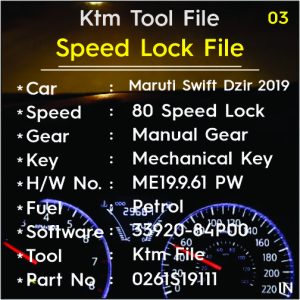 Speed Lock 80 Maruti Swift Dzir 2019 Mechanical Key Manual Gear ME19.9.61 PW 33920-84P00 0261S19111 TC1724 ktm tools File