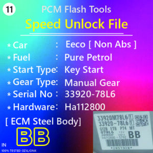 Speed Unlock File Eeco non abs Pure Petrol Mechanical Key Manual Gear Steel Body Denso Ecm 33920-78L6 HA112800 G12B ETB P74 BB PCM Flash Tools