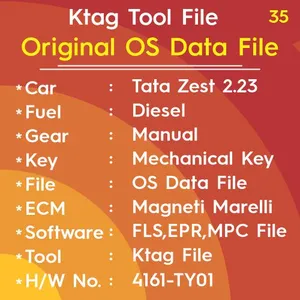 Original OS Data Zest 4161-TY01 2.23 Non ABS Mechanical Key Start Ktag Tools File