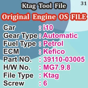 i10 AUTOMATIC 39110-03005 6 SCREW ORIGINAL FILE