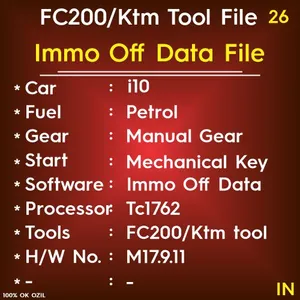 immo off Data i10 Manual Gear Petrol Mechanical Key Start M17.9.11 TC1762 39110-03706 ktm tool file